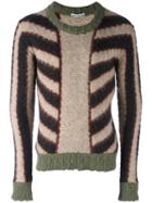 Andrea Pompilio Striped Brushed Jumper, Men's, Size: 46, Nude/neutrals, Acrylic/nylon/wool/viscose