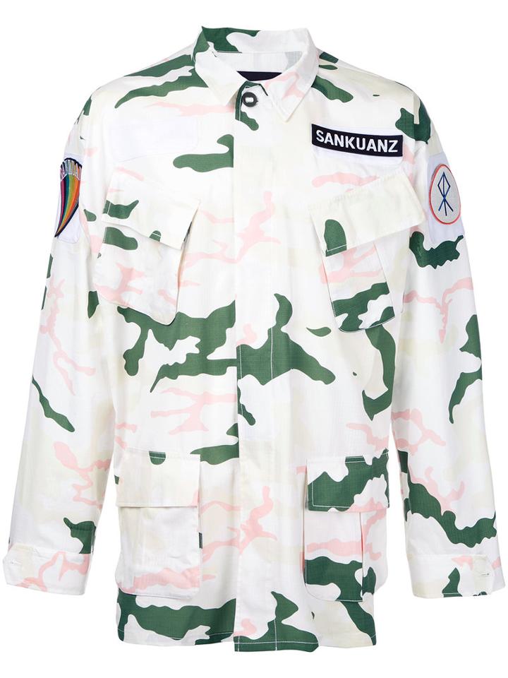 Sankuanz - Camouflage Jacket - Men - Cotton/polyester - M, White, Cotton/polyester