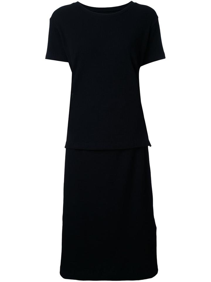 Mm6 Maison Margiela Layered Knit Dress, Women's, Size: Small, Black, Cotton/spandex/elastane