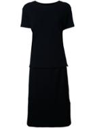 Mm6 Maison Margiela Layered Knit Dress, Women's, Size: Small, Black, Cotton/spandex/elastane