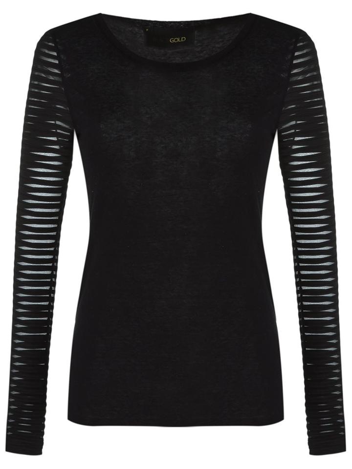 Andrea Bogosian Round Neck Blouse, Women's, Size: P, Black, Cotton