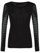 Andrea Bogosian Round Neck Blouse, Women's, Size: P, Black, Cotton