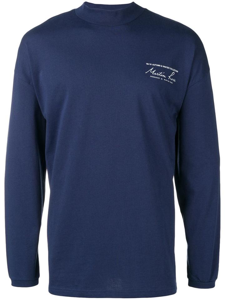 Martine Rose Mock Neck Sweatshirt - Blue