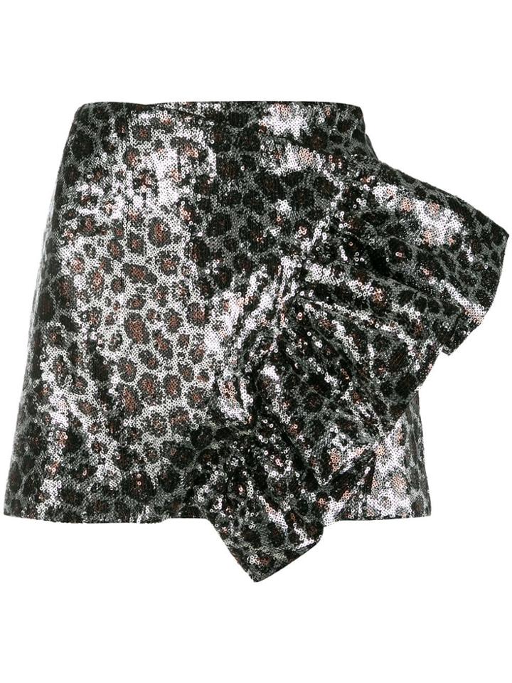 Laneus Sequined Mini Skirt - Silver