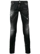 Dsquared2 Clement Bleached Distressed Jeans, Men's, Size: 50, Black, Cotton/polyester