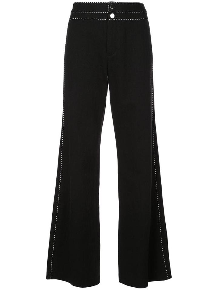 Josie Natori Wide Leg Jeans - Black