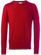 Moncler Gamme Bleu Crew Neck Fine Knit Jumper, Men's, Size: Xl, Red, Virgin Wool