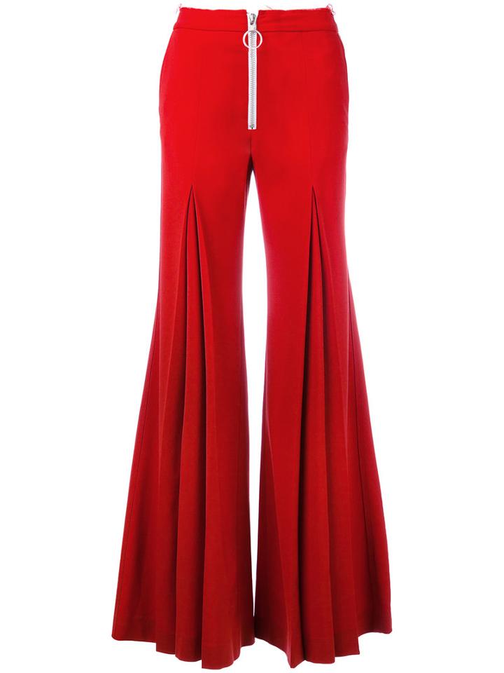 Off-white - Flared Trousers - Women - Spandex/elastane/virgin Wool/polyester - M, Red, Spandex/elastane/virgin Wool/polyester