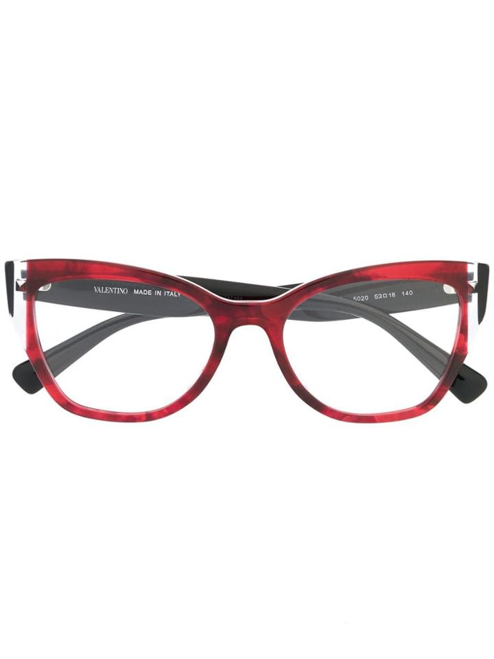 Valentino Eyewear Oval Shape Glasses - Black