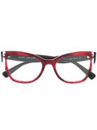 Valentino Eyewear Oval Shape Glasses - Black
