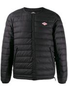 Danton Padded Collarless Logo Jacket - Black