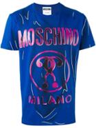 Moschino Trompe-l'ail Logo T-shirt, Men's, Size: 50, Blue, Cotton