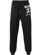 Moschino Logo Print Track Pants, Men's, Size: 48, Black, Cotton/polyester