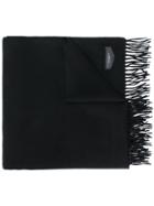 Givenchy Logo Plaque Fringe Scarf - Black