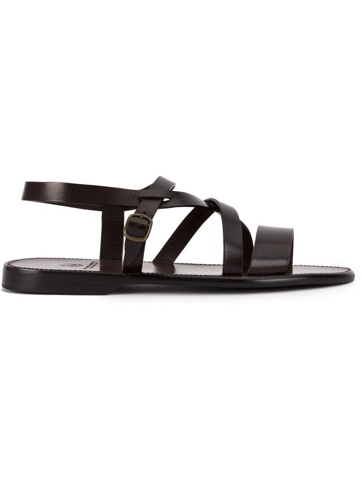 Silvano Sassetti Open Toe Strap Sandals - Black