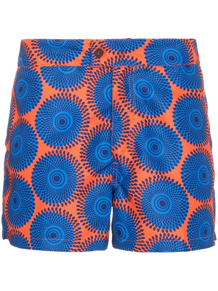 Okun Orange Patrice Circle Print Swim Shorts - Yellow & Orange