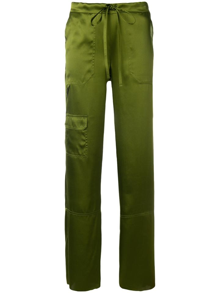 Marques'almeida Drawstring-waist Flared Trousers - Green