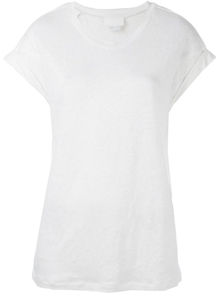 Dkny Pure Scoop Neck T-shirt, Women's, Size: M, White, Linen/flax