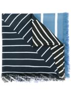Pierre-louis Mascia - Striped Scarf - Women - Silk - One Size, Women's, Blue, Silk