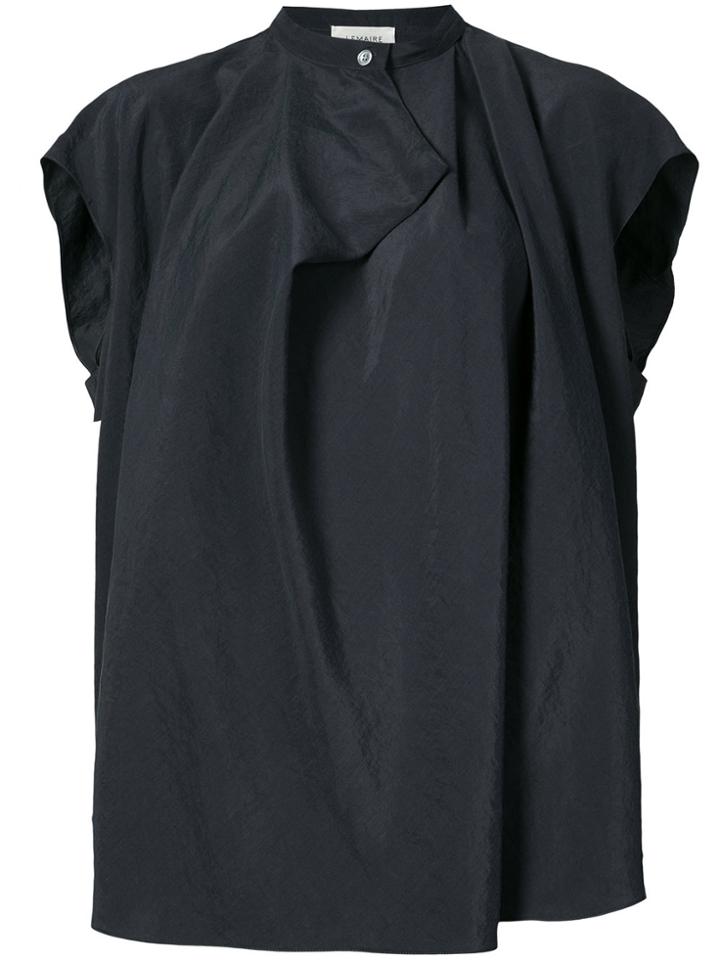 Lemaire Draped Collarless Shirt - Grey