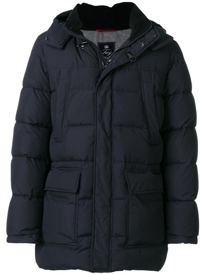 Fay Hooded Padded Coat - Blue