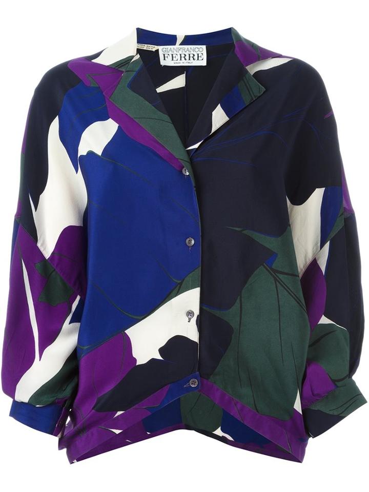 Gianfranco Ferre Vintage Leaf Print Shirt