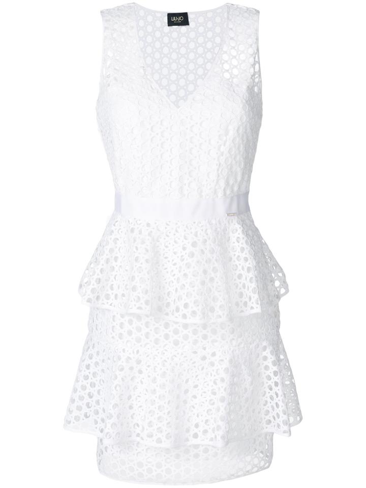 Liu Jo Fitted Cut Out Detailed Dress - White