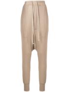 Rick Owens Lilies Drop-crotch Track Pants - Nude & Neutrals