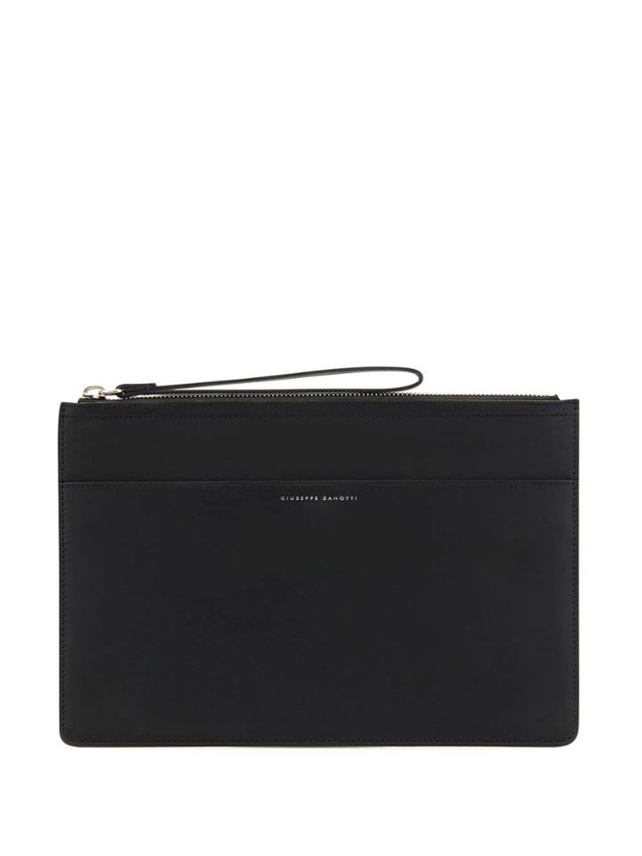 Giuseppe Zanotti Engraved Logo Clutch - Black