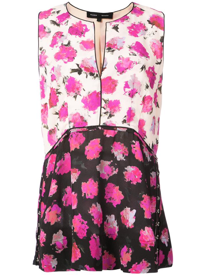Proenza Schouler Sleeveless Print Top - Pink & Purple