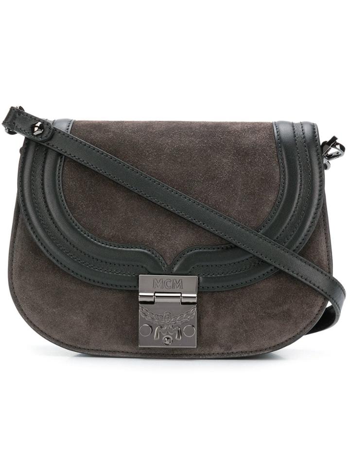 Mcm Round Shaped Crossbody Bag - Grey