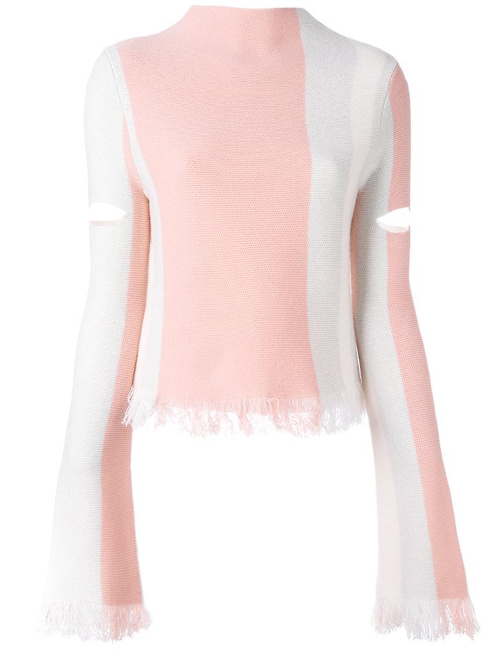 Zoe Jordan Laplace Frayed Stripe Jumper, Women's, Size: S/m, Pink/purple, Cashmere/wool
