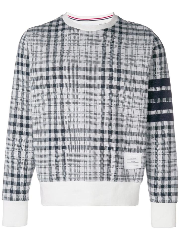 Thom Browne 4-bar Prince Of Wales Sweatshirt - White