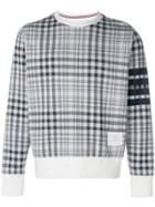 Thom Browne 4-bar Prince Of Wales Sweatshirt - White