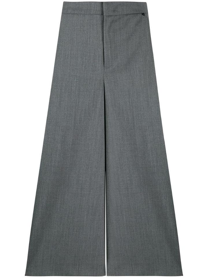 Twin-set Cropped Wide-leg Trousers - Grey