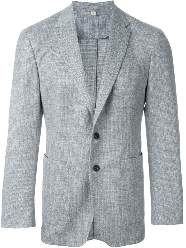 Burberry Classic Blazer, Men's, Size: 48, Grey, Acetate/cupro/wool