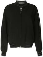 Goen.j Lace-trimmed Bomber Jacket - Black