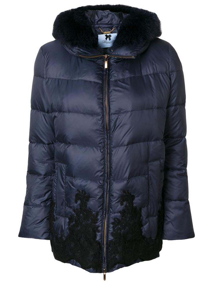 Blumarine Embroidered Padded Jacket - Blue