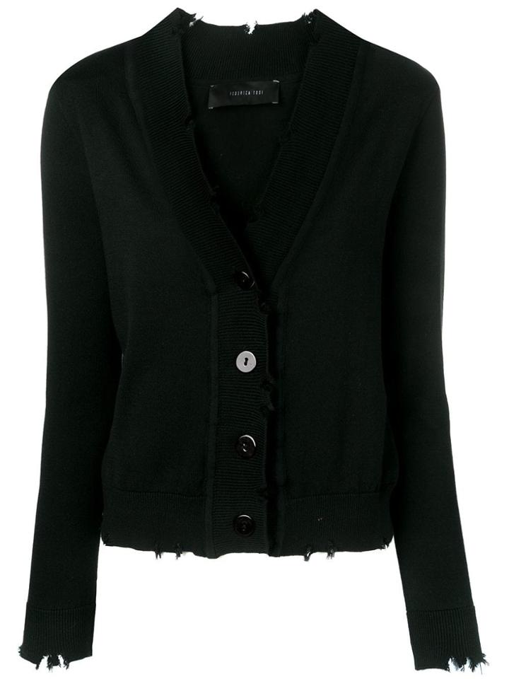 Federica Tosi Distressed Cardigan - Black