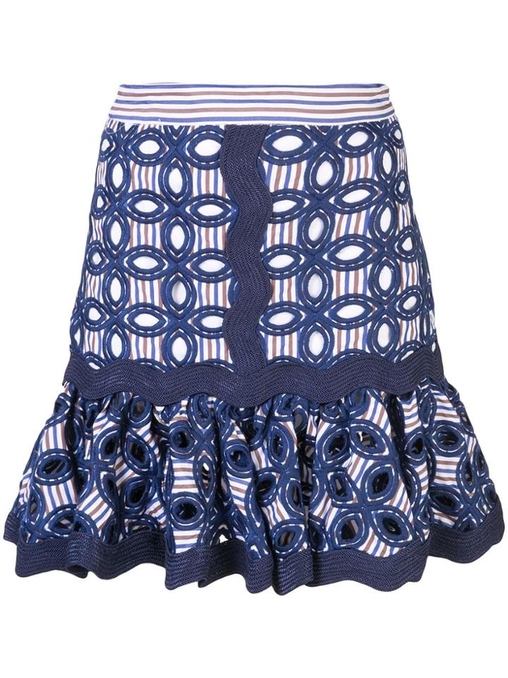 Alexis Sheila Embroidered Skirt - Blue