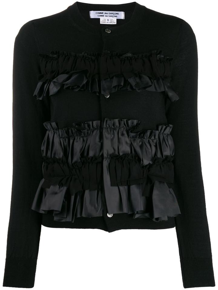Comme Des Garçons Comme Des Garçons Ruffled Detail Cardigan - Black