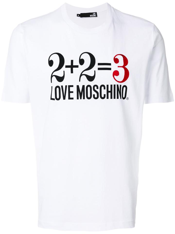 Love Moschino '2+2=3' Branded T-shirt - White