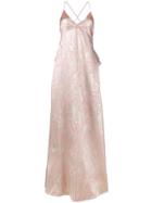 Rochas Brocade Silk Evening Dress - Pink & Purple