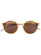 Thom Browne Round Square Sunglasses, Men's, Brown, Acetate/12kt Gold