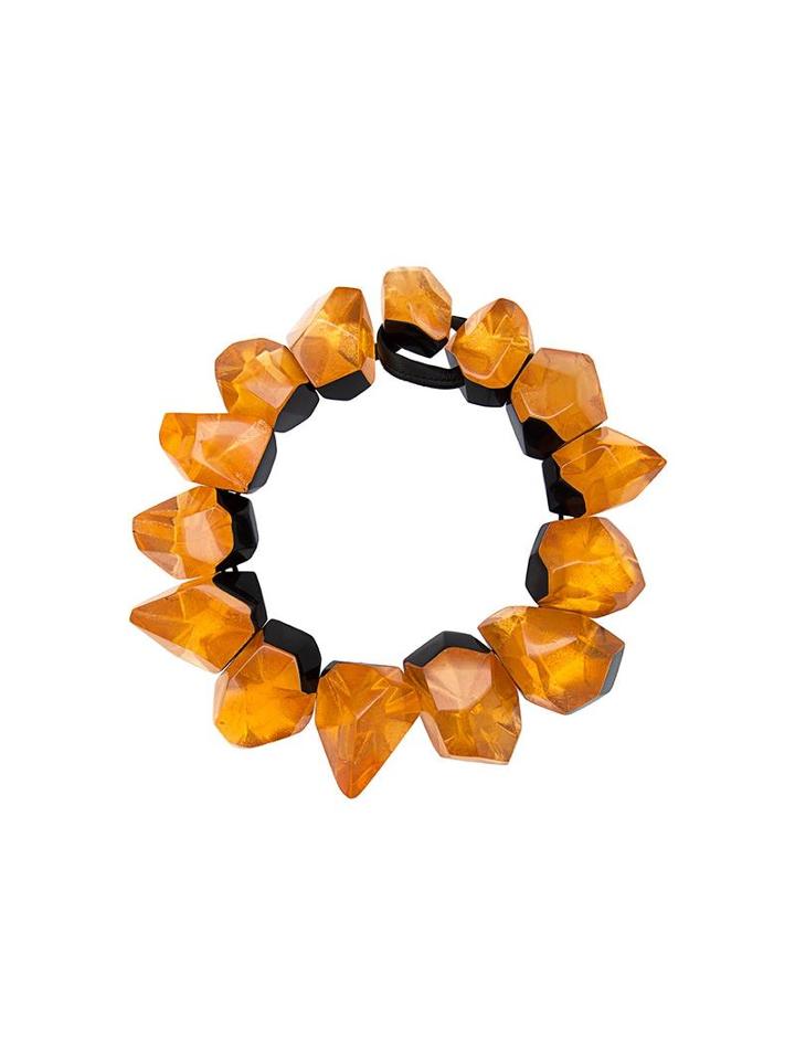 Monies Chunky Facet Bead Necklace, Women's, Yellow/orange