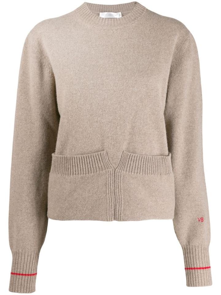Victoria Beckham Mushroom Sweatshirt With Turn-up Hem - Neutrals