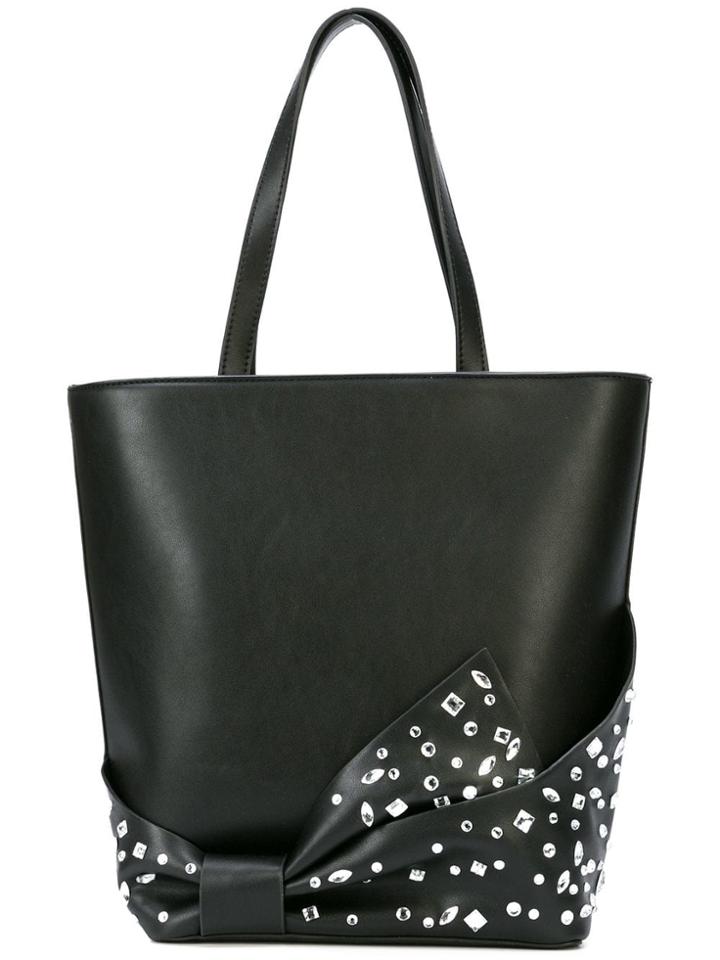 Christian Siriano Embellished Bow Shopper Tote - Black