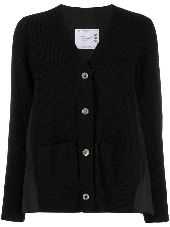 Sacai Panelled Cardigan - Black