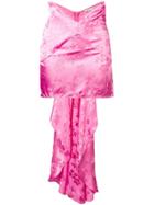 Attico Floral Draped Panel Skirt - Pink
