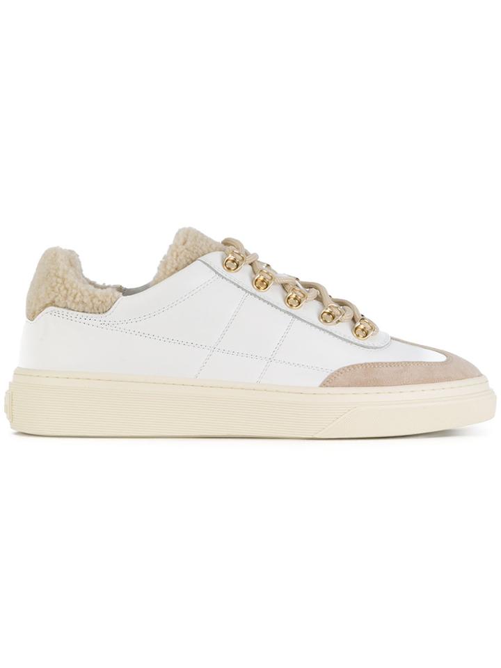 Hogan Shearling Sneakers - White